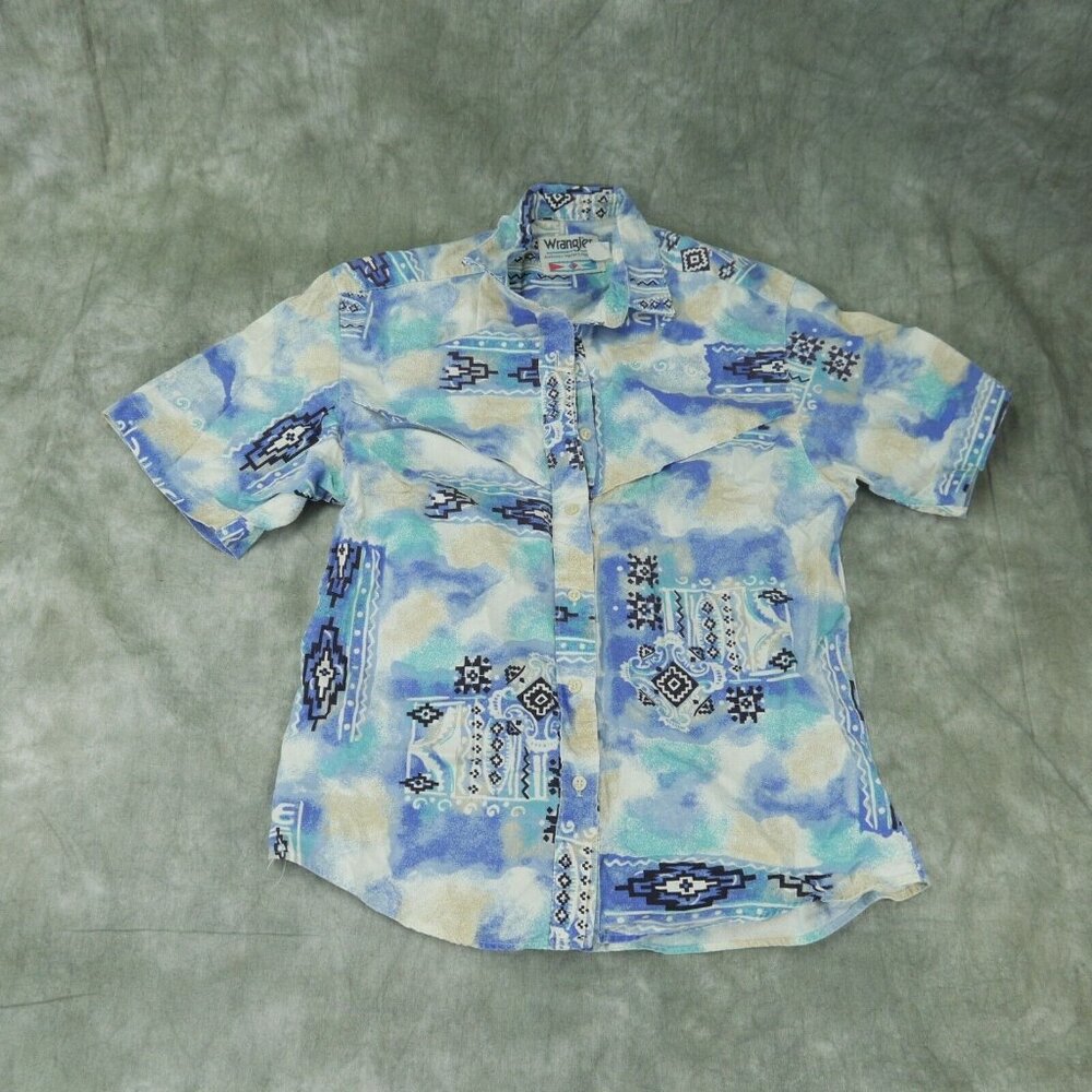 EUC Wrangler Western Multicolor Blouse Vintage Size M  vtg s-8400
